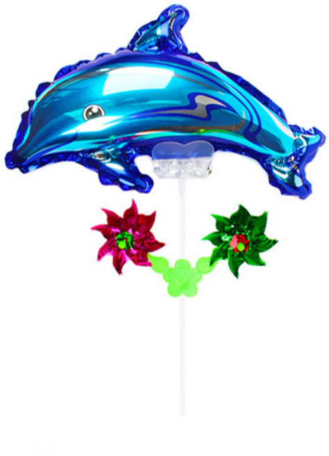 풍선나라제품 바람개비풍선 캐릭터풍선, 1개, 돌고래파랑