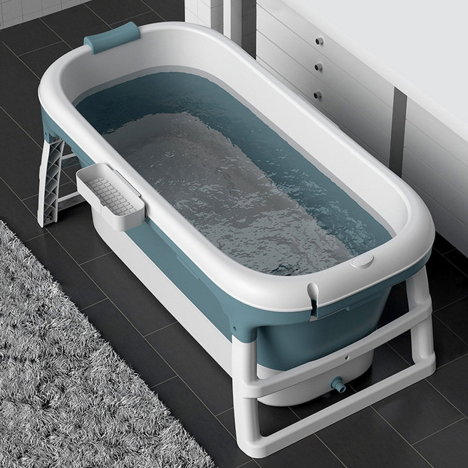 에이치앤아이 접이식욕조 고급형 (크라운), 1개, 블루