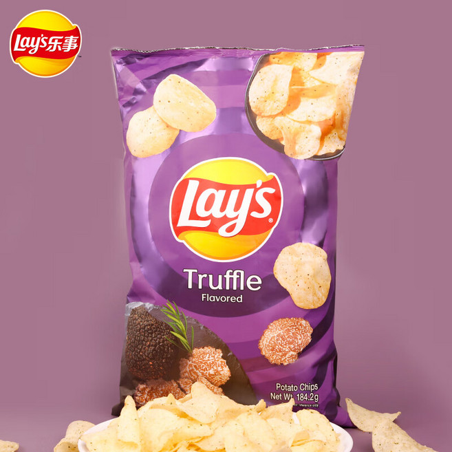 Lays 수입감자칩 블랙트러플 스낵 특이한맛, 1개, 184.2g