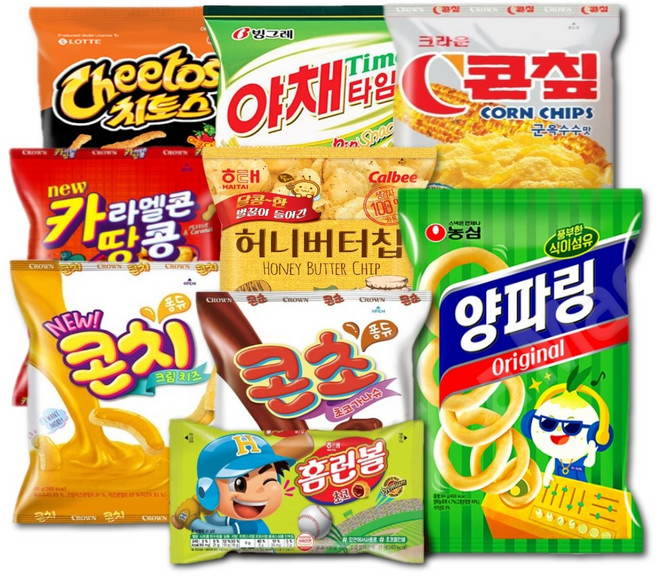 과자 세트 과자선물세트 9종 선물 박스 허니버터칩 홈런볼 치토스 콘칩 콘초 콘치 야채타임 양파링 카라멜콘땅콩 1박스, 1세트, 1개, 상품상세페이지 참조