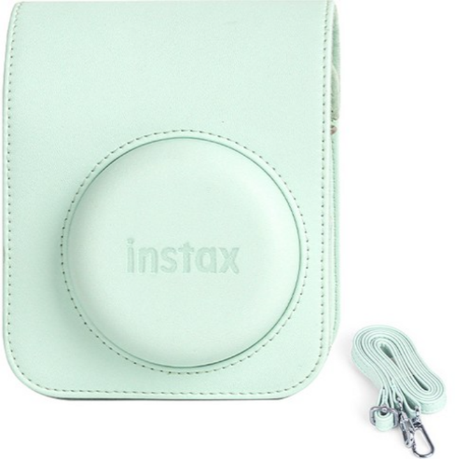 인스탁스 미니 12 카메라 인스탁스 로고 케이스 핑크, 1개, 민트그린