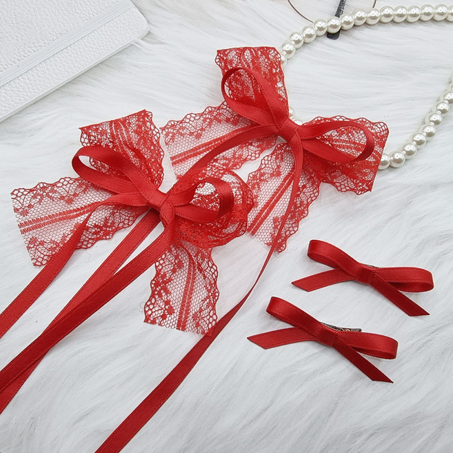 에떼리본 레이스발레코어 집게핀4개 한세트 H142