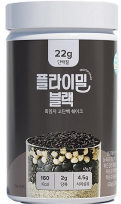 플라이밀 단백질 쉐이크 대용량 블랙 흑임자 맛, 630g, 10개