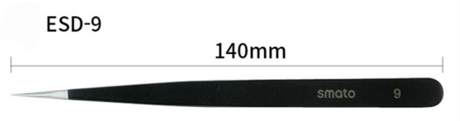 140mm ESD-9 ESD핀셋 정전기방지집게 자성없음 쪽집게 전기전자 반도체산업 네일아트 쪽찝게 토탈공구, 1개