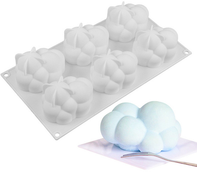 초콜릿 사탕 설탕 크래프트 구름 케이크 페이스트 페이스트 곰팡이 케이크 꾸미기 도구 가족 예술 실리콘 비누 곰팡이 부엌, 하얀색, 1개