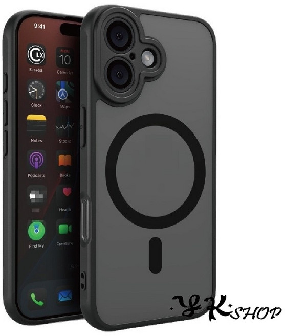 磨砂磁吸防摔手機殼 適用於iPhone 11-15 Pro Max系列 半透騎士黑 親膚抗指紋