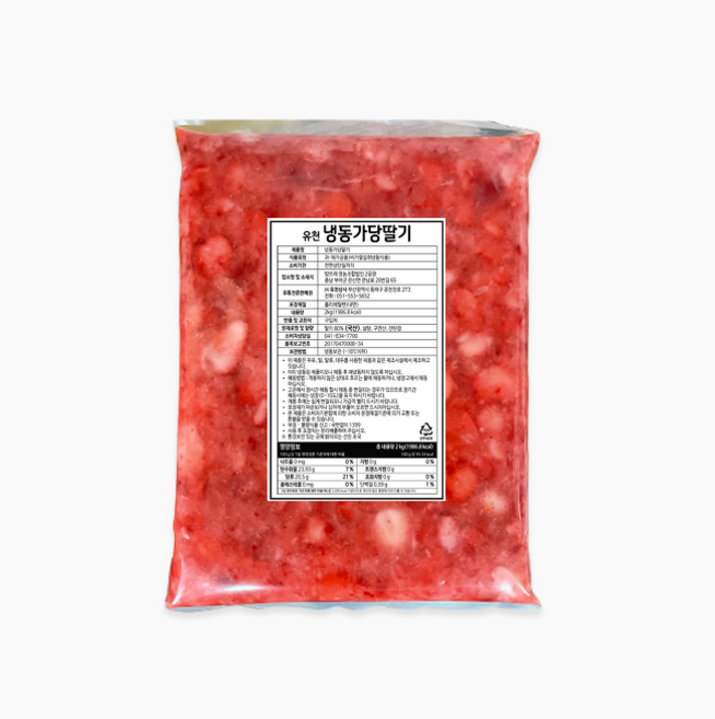 [아이스박스+드라이아이스포함] 유천 냉동딸기 국산 가당, 5개, 2kg