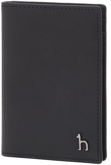 헤지스 남성 네이비 소가죽 명함 카드 2단 반지갑