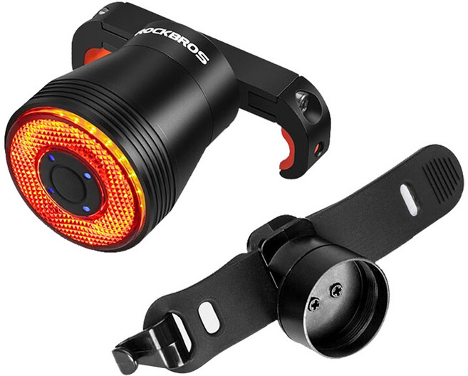 락브로스 Q5 스마트 브레이크 자전거 후미등, 1개, 블랙