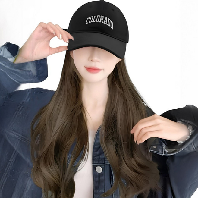 가발위드 긴머리 웨이브 고급 캡시크 웨이브 일체형 모자가발, 1개, 콜드브라운