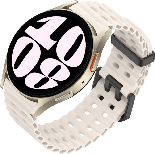 밴드톡 갤럭시워치 호환 7 6 5 4 마린 물결무늬 스포츠 실리콘 스트랩, 스타라이트