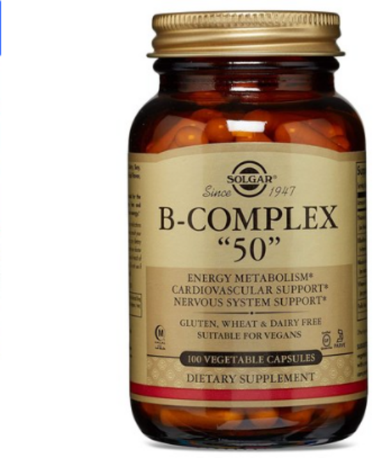 솔가 B-컴플렉스 "50" 베지터블 캡슐 글루텐 프리 무설탕, 100정, 3개