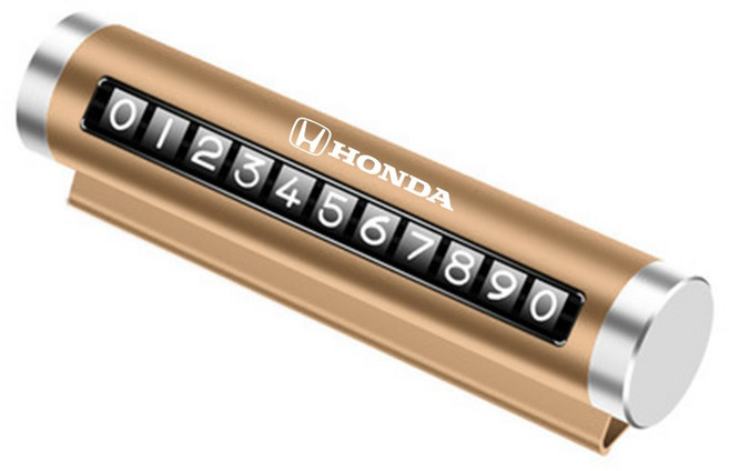 Honda Civic Accord Fit Jazz CRV BRV HRV Insight 파일럿 여권 TYPE-R 용 자동차 주차 전화 번호판 홀더, Gold, 1개