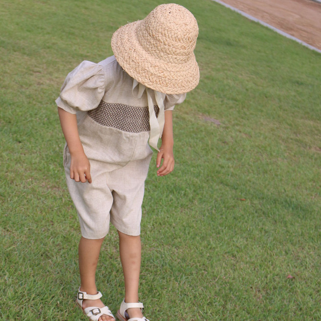 뿌르앙빵 에밀리스모크점프수트 유아동 키즈 여아 오버롤