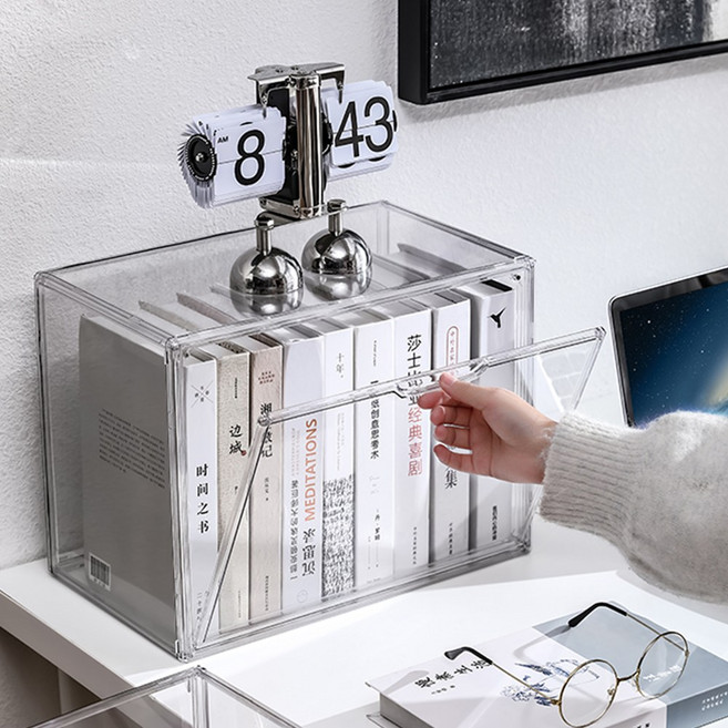 [KC인증] 루시아이 투명 쇼케이스 책 정리함, 소형, 1개