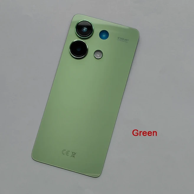 샤오미 레드미 노트 13 4G용 A+++ 등판 배터리 커버 (카메라 렌즈 포함) 후면 하우징 케이스 교체 및 접착, 04 RedmiNote13 4G Green