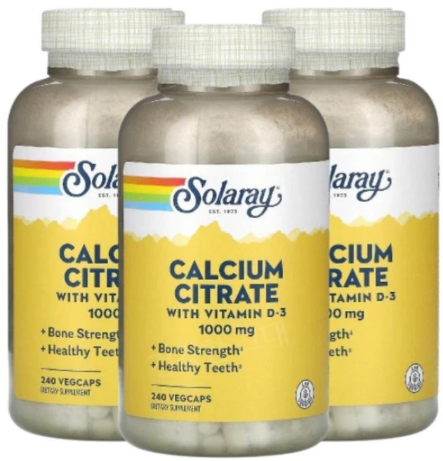 솔라레이 칼슘 시트르산 비타민디 D3 1000mg 240캡슐 3개 시트레이트 Calcium, 240정 - 쿠팡