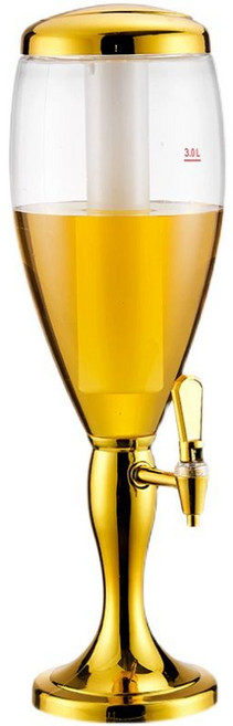 맥주타워 소맥 디스펜서 홈파 쏘맥 대형 튜브 맥주 소주 3L 골드 아이스 미포함, 1.5L 골드 아이스 포함