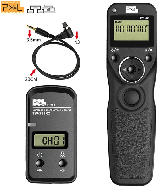 Canon Nikon Sony 카메라용 Pixel TW-283 무선 타이머 원격 제어 셔터 릴리즈 케이블DC0 DC2 N3 S1 90FJ, 02 TW283-N3, 02 TW283-N3