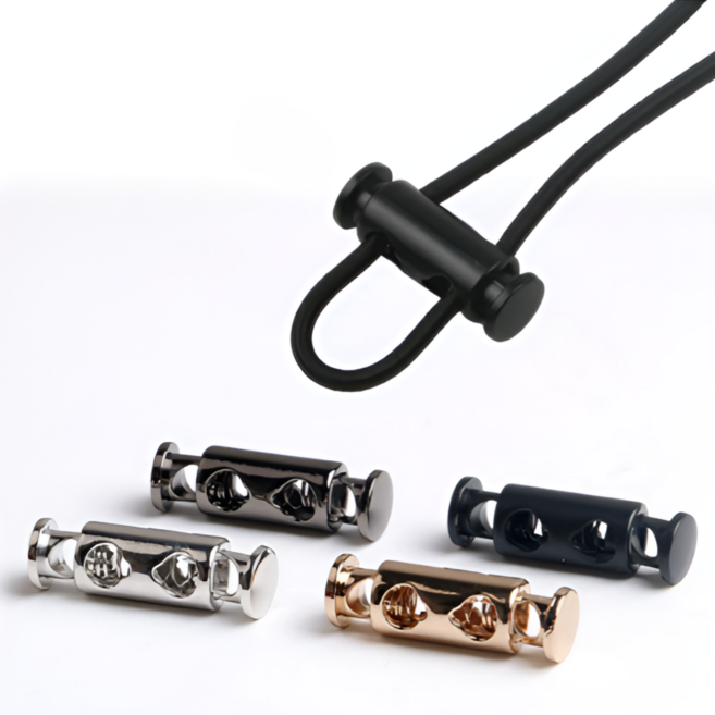 데이벤처 더블스프링 손편한 끈조절 스트링 스토퍼, 12개, 매트블랙