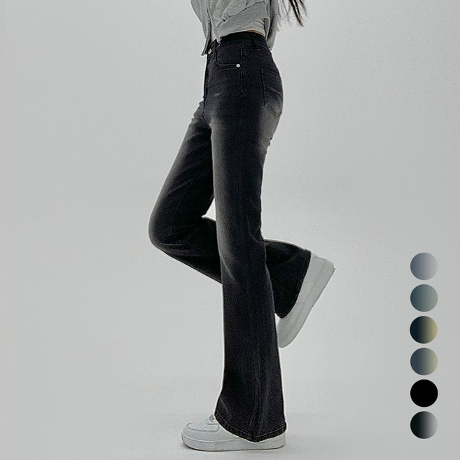 코모도 여성 스판좋은 하이웨스트 슬림 롱 부츠컷 청바지 ( 3단기장 )