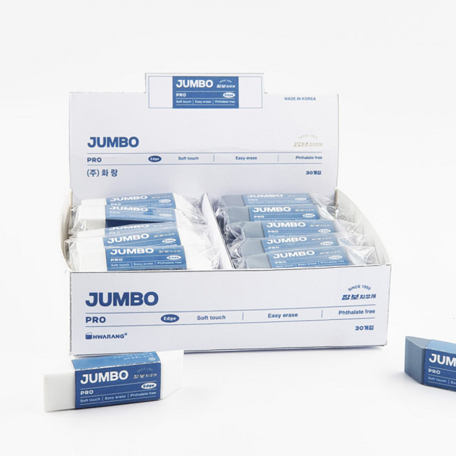 화랑고무 점보 프로 엣지 지우개 1갑 Edge, 30개, 혼합