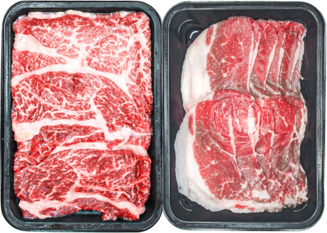 투뿔 1++ 한우세트 구이용 400g 프리미엄 미경산 암소한우 꽃등심 차돌박이 각 200g, 1개