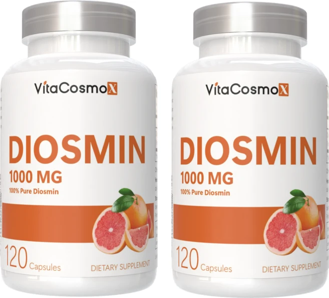 VitaCosmoX 비타코스모 롱라이프뉴트리 위라이크비타민 디오스민 Diosmin 시트러스 바이오플라보노이드 고함량 1000mg, 2개, 120정 - 쿠팡