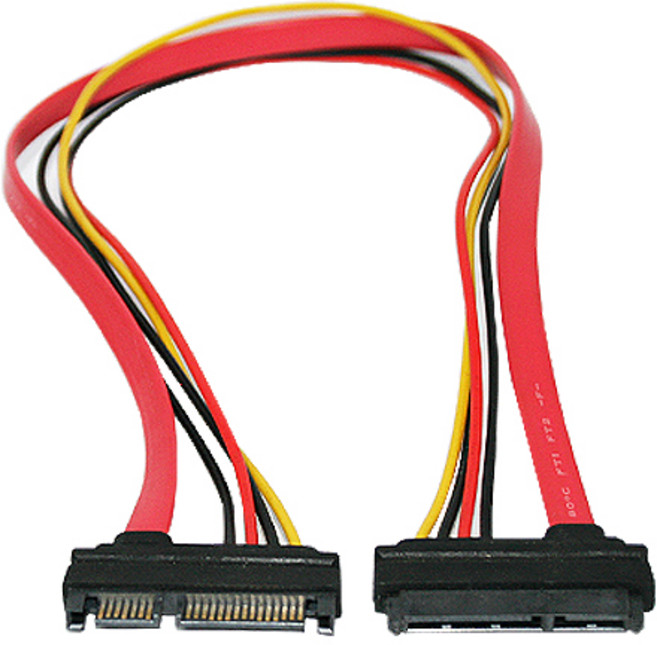 SATA 연장케이블 HDD SSD 전원 데이터 7/15 사타케이블, 1개