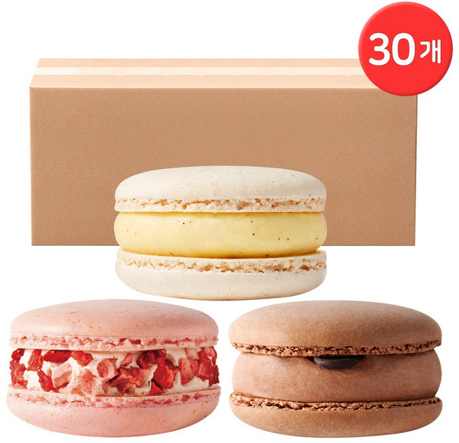 기타 CJ프레시웨이 수제마카롱 혼합구성 총 30개 / 초코 10 + 딸기 바닐라, 1개