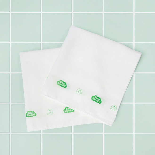 베이비스탠다드 밤부 아기 거즈 손수건 10장 무형광 무표백 손수건