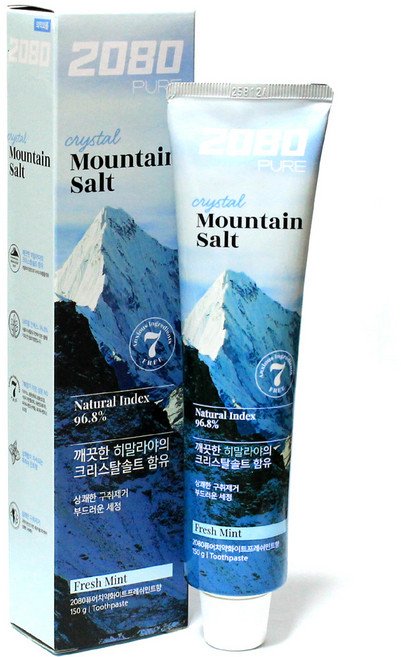 2080 퓨어 크리스탈 마운틴솔트 치약, 150g, 2개