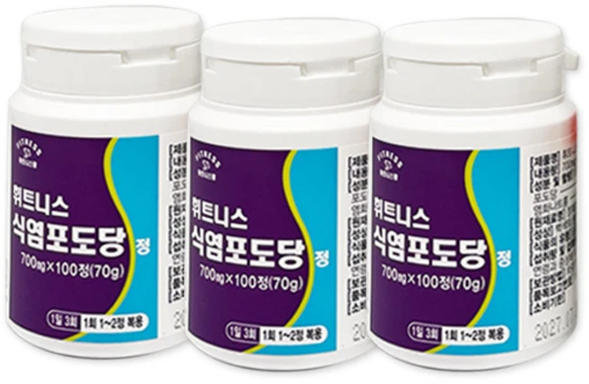 휘트니스 식염포도당 정 100정, 3개 - 쿠팡