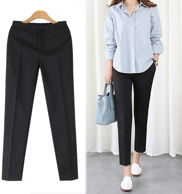 여성용 루인 밴딩팬츠 짧은/기본/롱 3기장 빅사이즈 바지 S~3XL 정장바지 슬랙스 오피스룩 출근룩 유니폼 봄 여름 가을