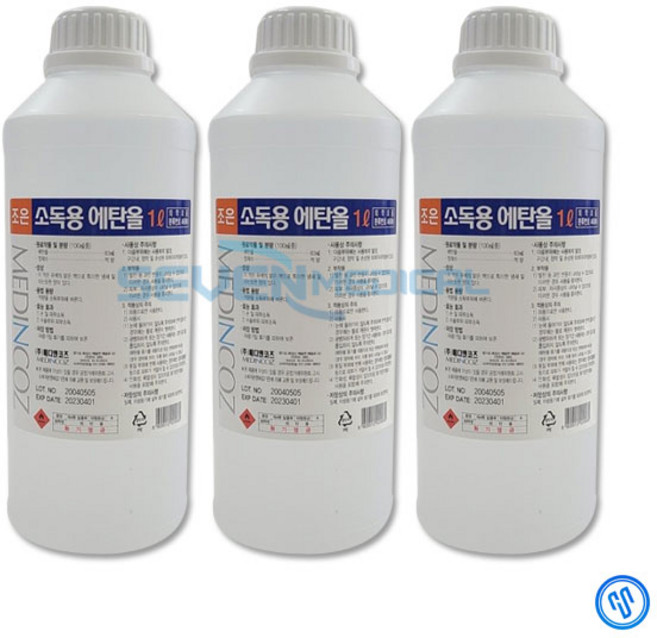 조은 소독용 에탄올 1L, 3개
