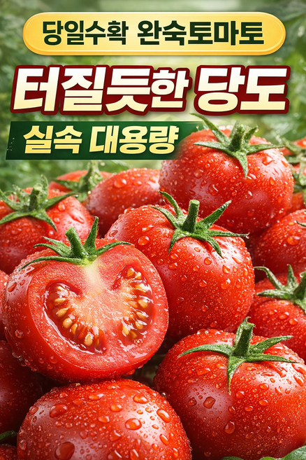 완숙 토마토 2kg 3kg 5kg 대용량 산지직송 당일수확 신선 토마토, 1박스, [인기구성] 완숙 토마토 5kg