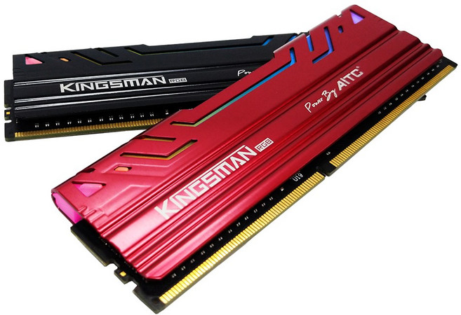 AITC 艾格 KINGSMAN RGB DDR4 16GB(8GBx2) 3200MHz 電競記憶體, 黑色+紅色, 1套