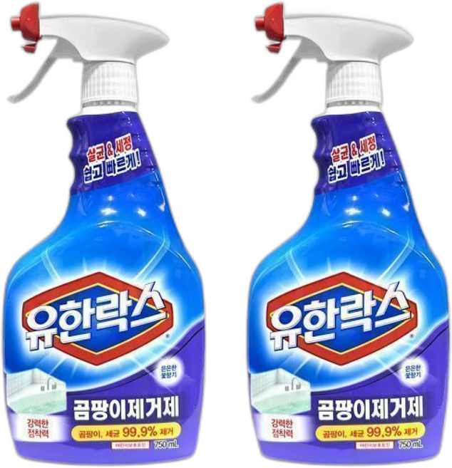 유한락스 곰팡이 제거제 스프레이, 2개, 750ml