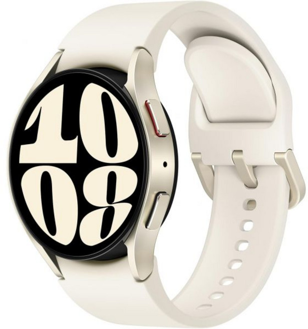 삼성 갤럭시 워치 6 SM-R930 (40mm) 블루투스 알루미늄 케이스 바이오액티브 센서 수면 추적 하트 (무선 충전기 번들) (골드), Gold