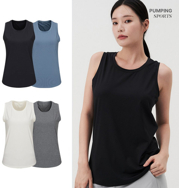 펌핑 여자 기능성 나시 요가 필라테스 여름 민소매 국내생산