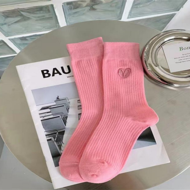 럽니드삭스 5종세트 여성용 단색 하트 양말