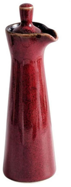 PRETYZOOM 세라믹 시즈닝 병 도자기 일본 간장 식초 올리브 오일 디스펜서 디캔터 가마 소스 양념통 뚜껑 포함 주방용 베이지, Red