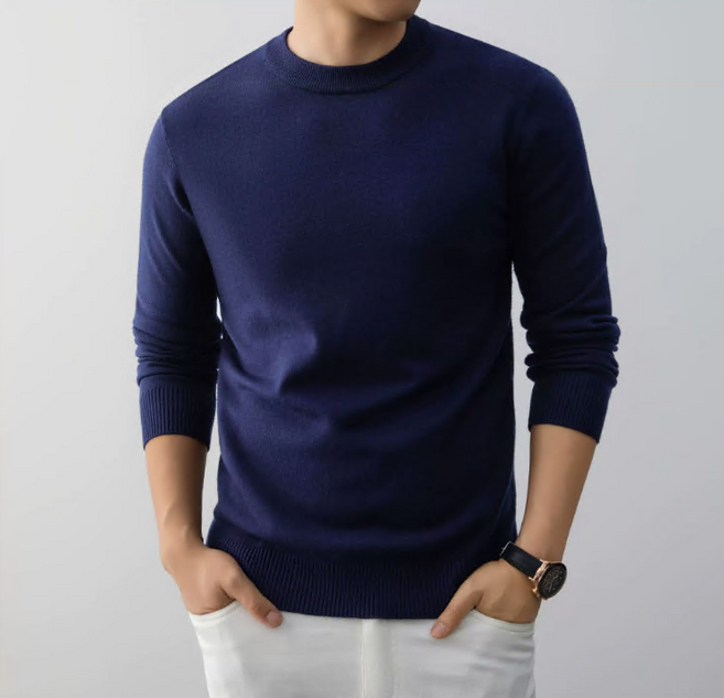 Moment Shop 남성 고급원단 캐시미어 터치 라운드넥 니트