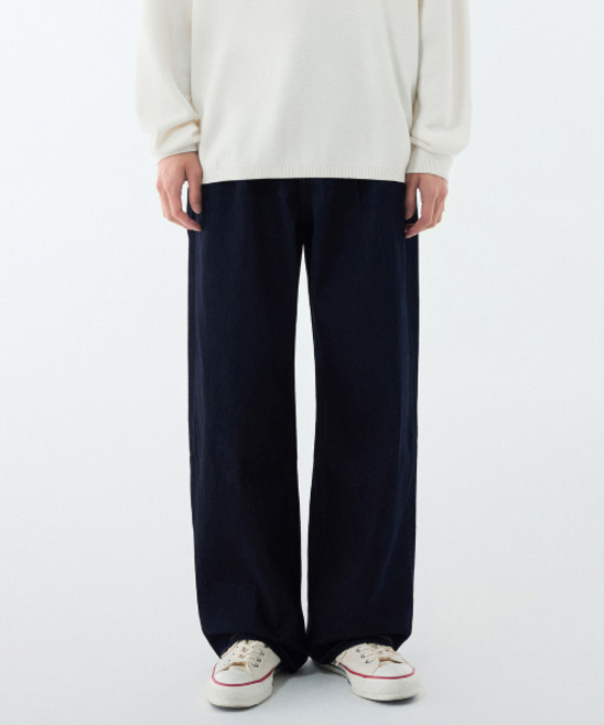 무신사 스탠다드 투 턱 와이드 데님 팬츠 딥 인디고 497722