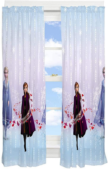 Franco 아동용 창문 커튼 패널 드레이프 세트 208.3 x 160cm(82 x 63인치) 디즈니 겨울왕국 2