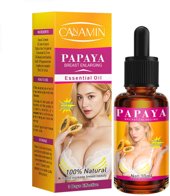 CANAMIN 木瓜豐胸精華油 美胸護理按摩精油 30ml, 1個, 國內銷售，購買等同默認免責聲明）