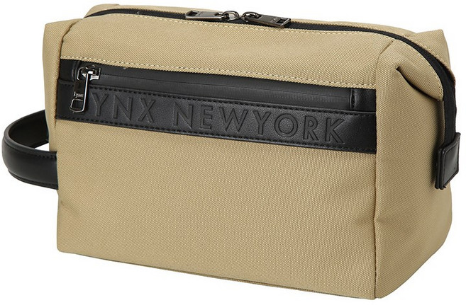 링스 골프 심플하고 스포티한 디자인에 사이드 핸들을 추가한 남성용 소프트 파우치 L11C1BG634, 베이지, 1개