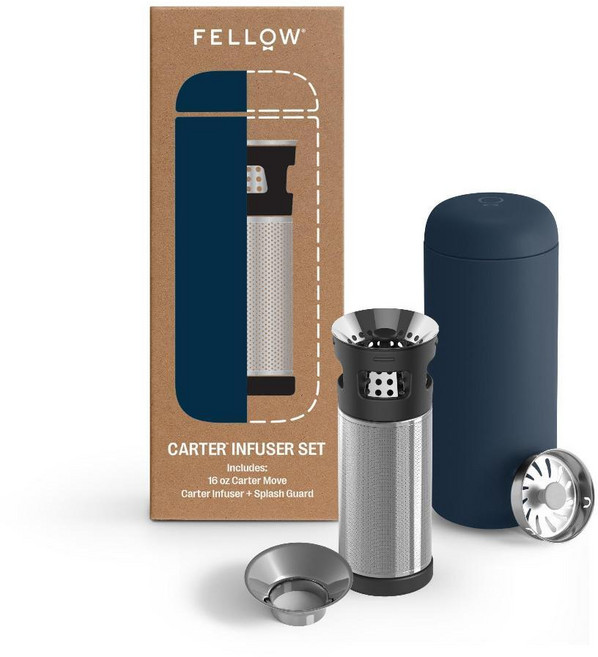 펠로우 카터 티 앤 콜드브루 인퓨저 무브 16oz 텀블러 세트, 인퓨저 + 카터, 스톤 블루, 1개