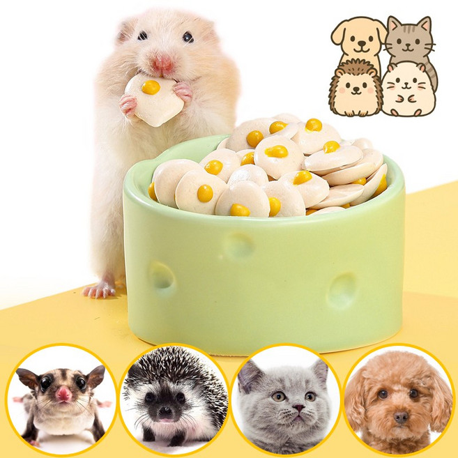 HappyHam 계란후라이 피그미다람쥐 햄스터 고슴도치 소동물 산양유 간식, 3개, 10g