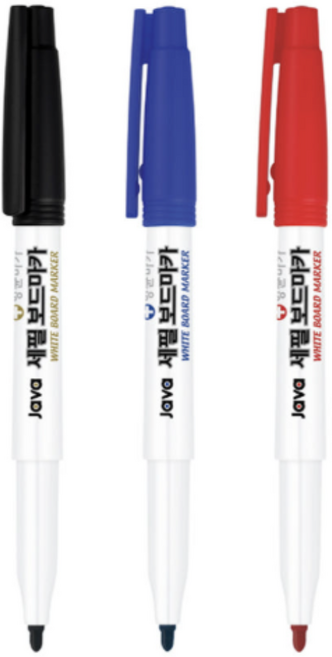 자바 세필 보드마카 1.5mm 3색, 1개, 흑+청+적